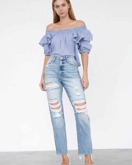 INSANE GENE HIGH RISE MOM JEANS - Sleekdenim.com