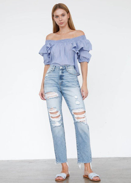 INSANE GENE HIGH RISE MOM JEANS - Sleekdenim.com