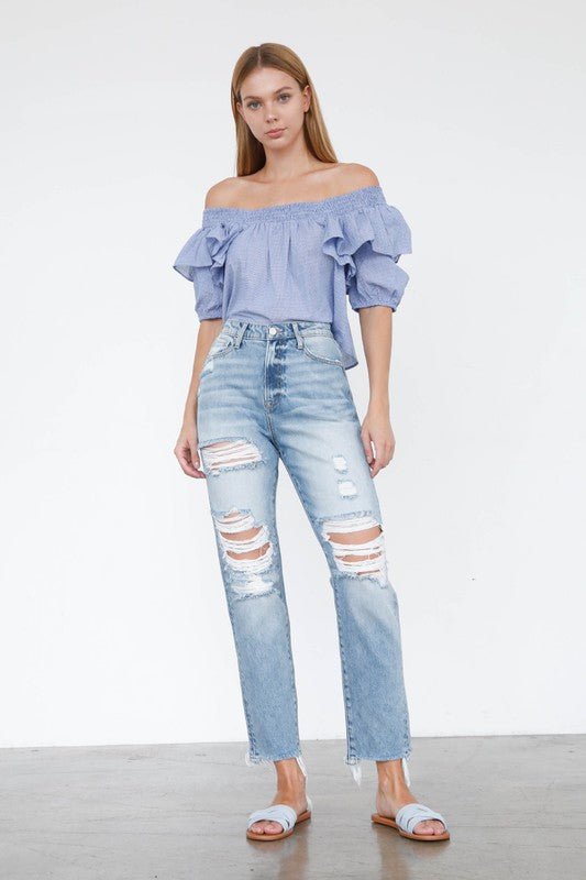 INSANE GENE HIGH RISE MOM JEANS - Sleekdenim.com