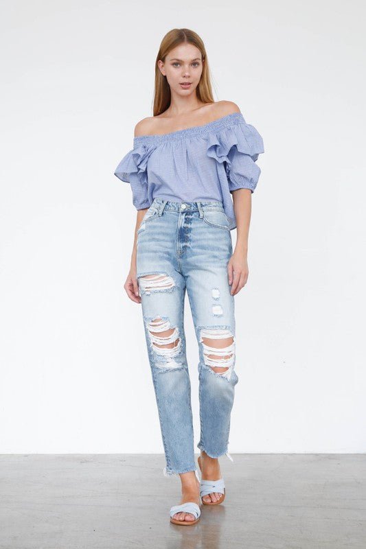 INSANE GENE HIGH RISE MOM JEANS - Sleekdenim.com