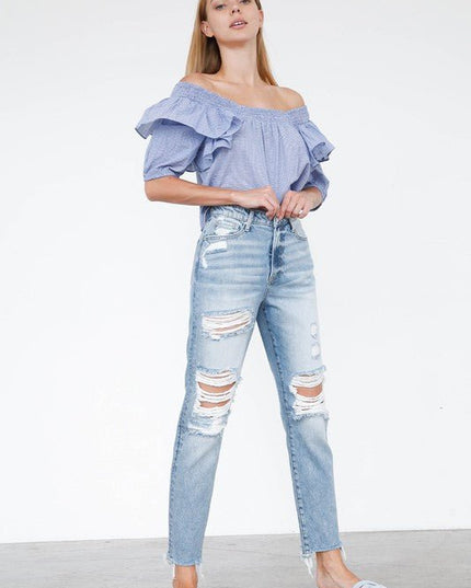 INSANE GENE HIGH RISE MOM JEANS - Sleekdenim.com