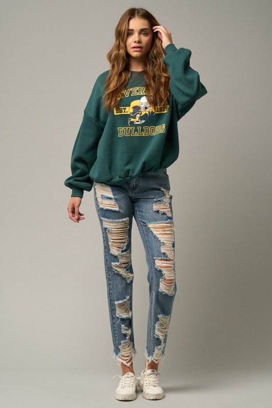 INSANE GENE HIGH RISE PREMIUM HEAVY DISTRESSED STRAIGHT JEANS - Sleekdenim.com