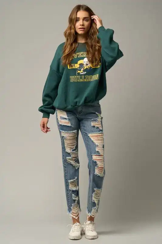 INSANE GENE HIGH RISE PREMIUM HEAVY DISTRESSED STRAIGHT JEANS - Sleekdenim.com