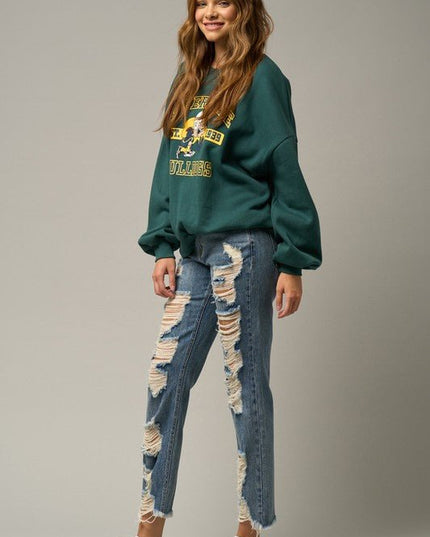 INSANE GENE HIGH RISE PREMIUM HEAVY DISTRESSED STRAIGHT JEANS - Sleekdenim.com