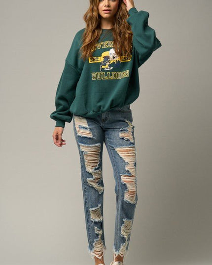 INSANE GENE HIGH RISE PREMIUM HEAVY DISTRESSED STRAIGHT JEANS - Sleekdenim.com