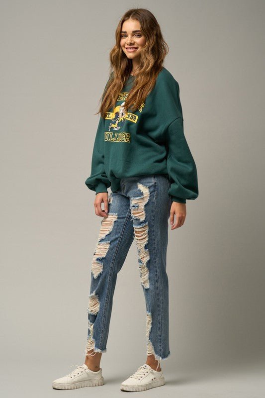INSANE GENE HIGH RISE PREMIUM HEAVY DISTRESSED STRAIGHT JEANS - Sleekdenim.com