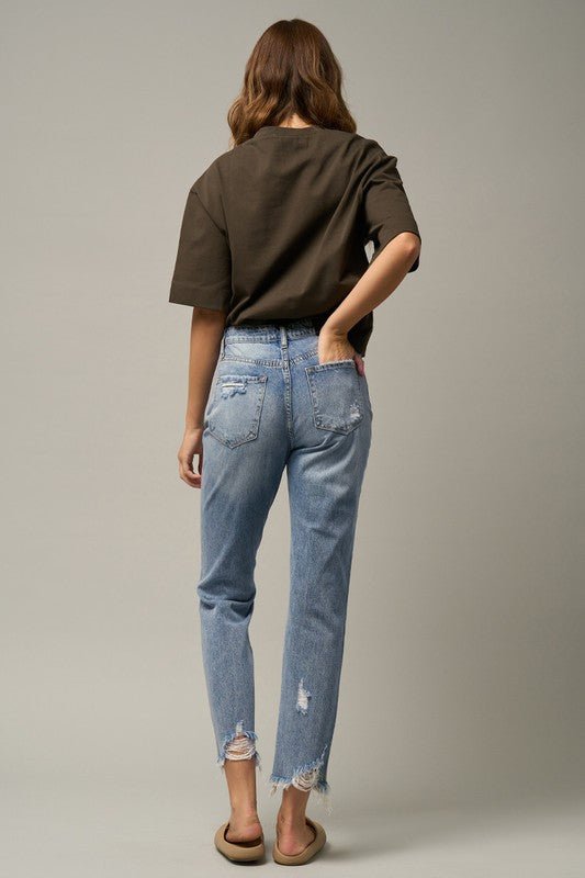 INSANE GENE HIGH RISE PREMIUM STRAIGHT JEANS - Sleekdenim.com