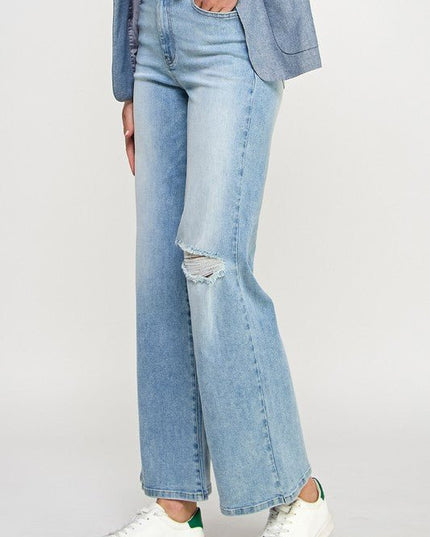INSANE GENE HIGH RISE RELAXED WIDE LEG JEANS - Sleekdenim.com