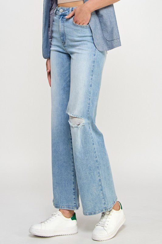 INSANE GENE HIGH RISE RELAXED WIDE LEG JEANS - Sleekdenim.com