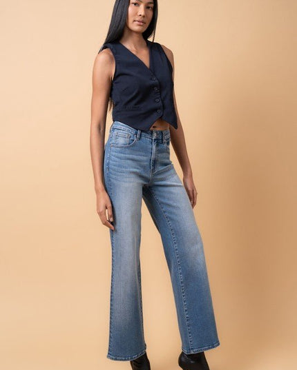 INSANE GENE HIGH RISE RELAXED WIDE LEG JEANS - Sleekdenim.com