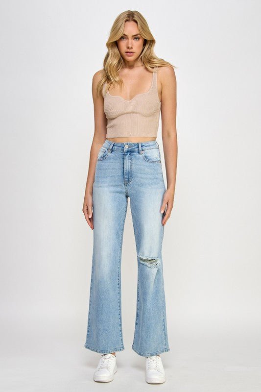 INSANE GENE HIGH RISE RELAXED WIDE LEG JEANS - Sleekdenim.com