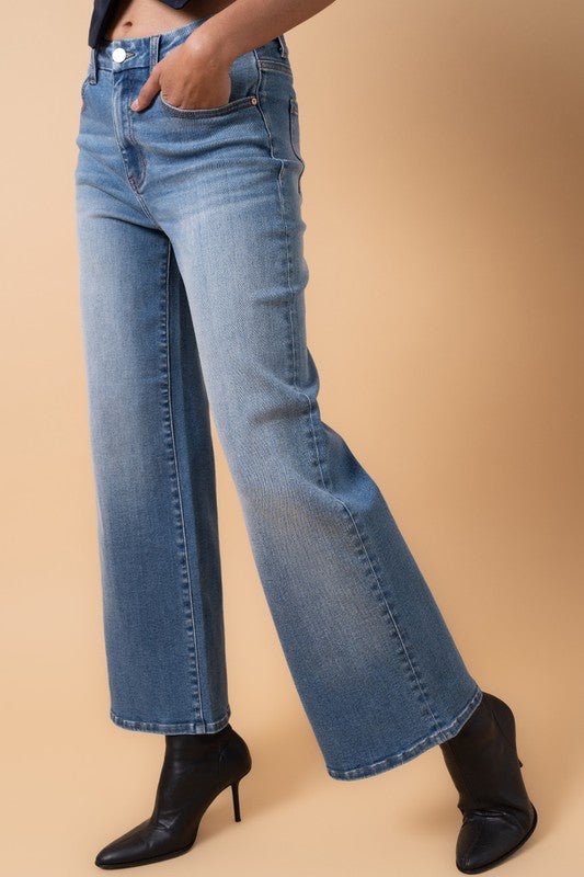 INSANE GENE HIGH RISE RELAXED WIDE LEG JEANS - Sleekdenim.com