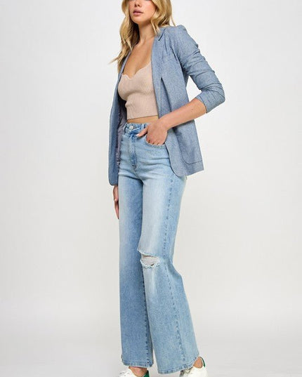 INSANE GENE HIGH RISE RELAXED WIDE LEG JEANS - Sleekdenim.com