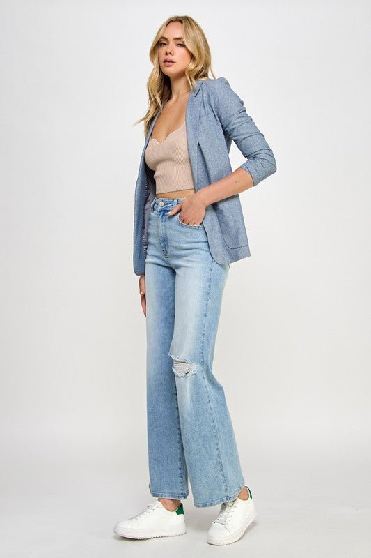 INSANE GENE HIGH RISE RELAXED WIDE LEG JEANS - Sleekdenim.com