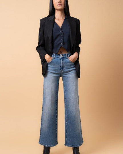 INSANE GENE HIGH RISE RELAXED WIDE LEG JEANS - Sleekdenim.com