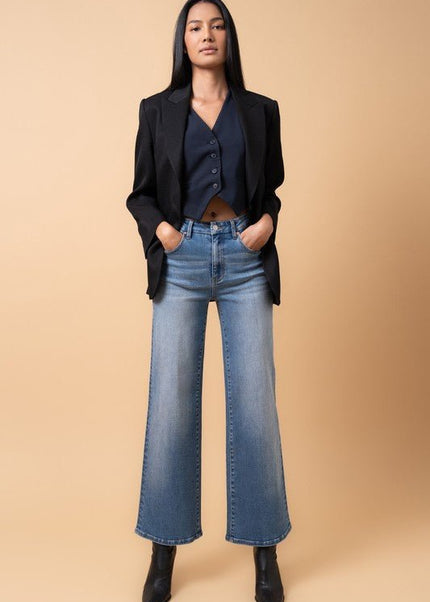 INSANE GENE HIGH RISE RELAXED WIDE LEG JEANS - Sleekdenim.com
