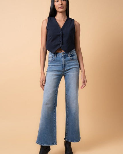 INSANE GENE HIGH RISE RELAXED WIDE LEG JEANS - Sleekdenim.com