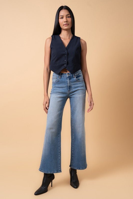 INSANE GENE HIGH RISE RELAXED WIDE LEG JEANS - Sleekdenim.com