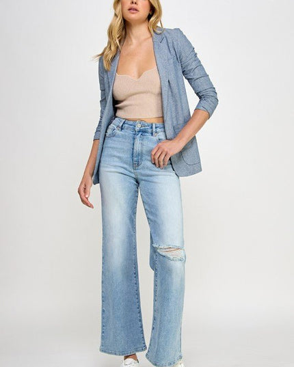 INSANE GENE HIGH RISE RELAXED WIDE LEG JEANS - Sleekdenim.com