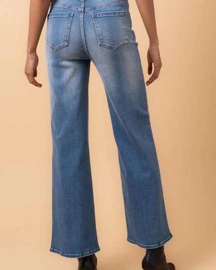 INSANE GENE HIGH RISE RELAXED WIDE LEG JEANS - Sleekdenim.com