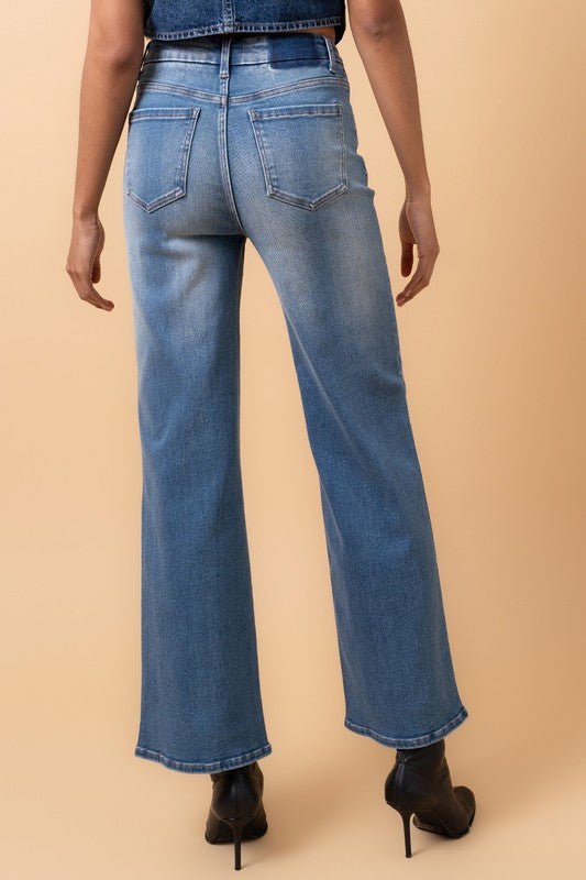 INSANE GENE HIGH RISE RELAXED WIDE LEG JEANS - Sleekdenim.com