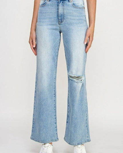 INSANE GENE HIGH RISE RELAXED WIDE LEG JEANS - Sleekdenim.com