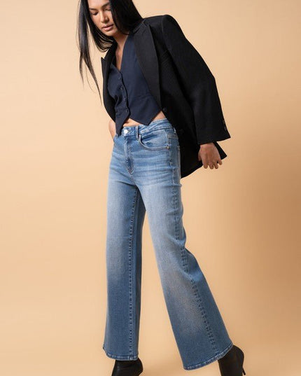 INSANE GENE HIGH RISE RELAXED WIDE LEG JEANS - Sleekdenim.com
