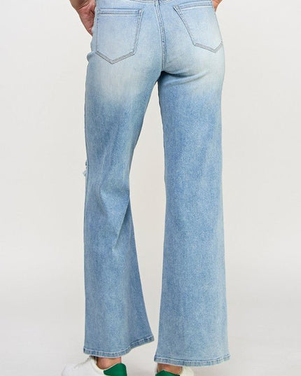INSANE GENE HIGH RISE RELAXED WIDE LEG JEANS - Sleekdenim.com