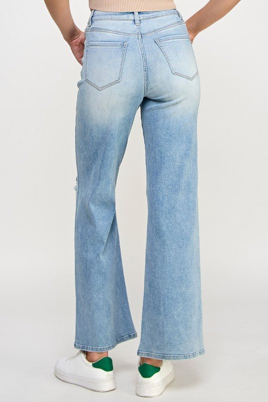 INSANE GENE HIGH RISE RELAXED WIDE LEG JEANS - Sleekdenim.com