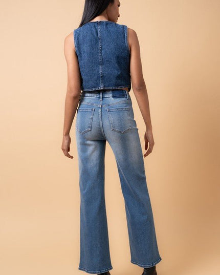 INSANE GENE HIGH RISE RELAXED WIDE LEG JEANS - Sleekdenim.com