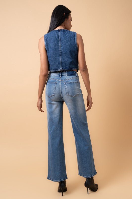INSANE GENE HIGH RISE RELAXED WIDE LEG JEANS - Sleekdenim.com