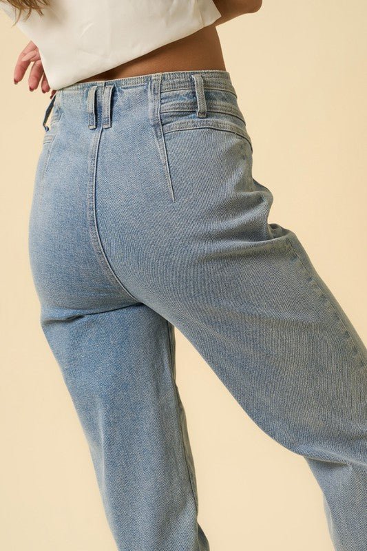 INSANE GENE HIGH RISE SEAMED TAPERED JEANS - Sleekdenim.com