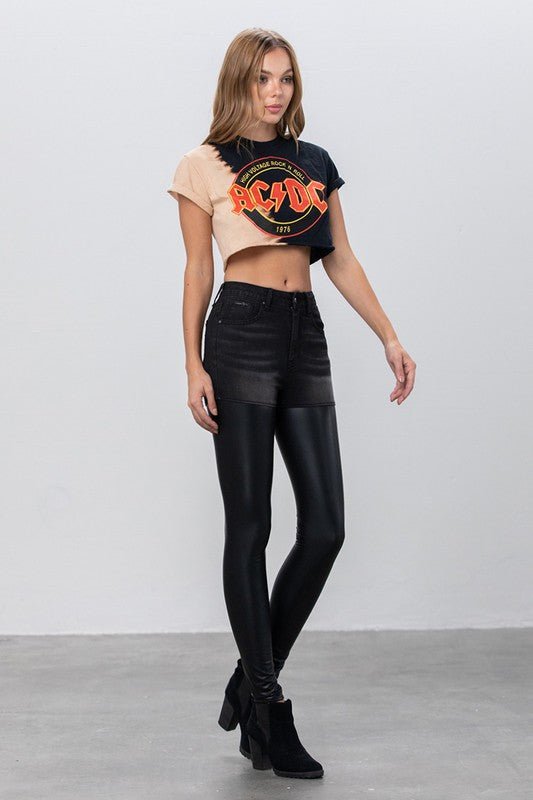 INSANE GENE HIGH RISE SKINNY LEATHER DENIM PANTS - Sleekdenim.com