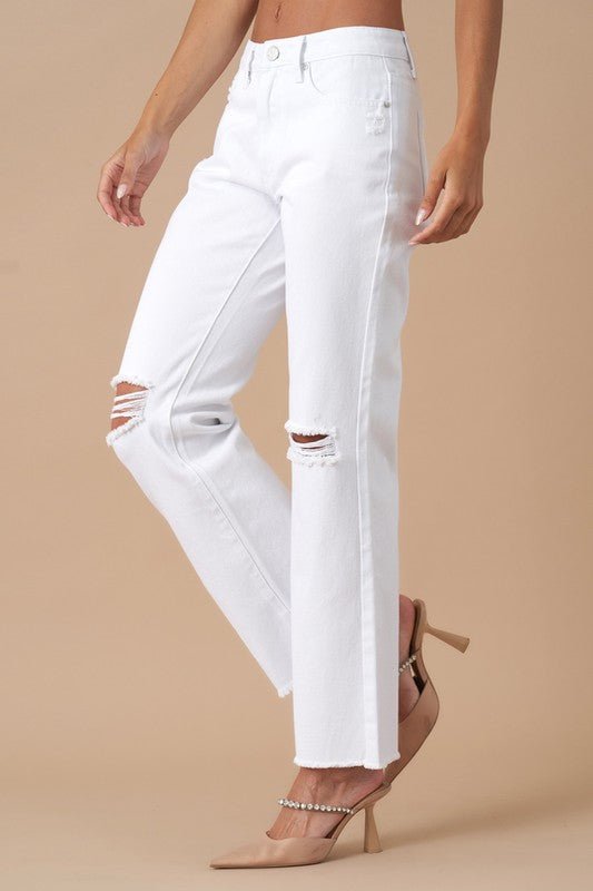 INSANE GENE HIGH RISE SLIM FIT STRAIGHT LEG JEANS - Sleekdenim.com