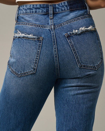 INSANE GENE HIGH RISE STRAIGHT LEG JEANS - Sleekdenim.com