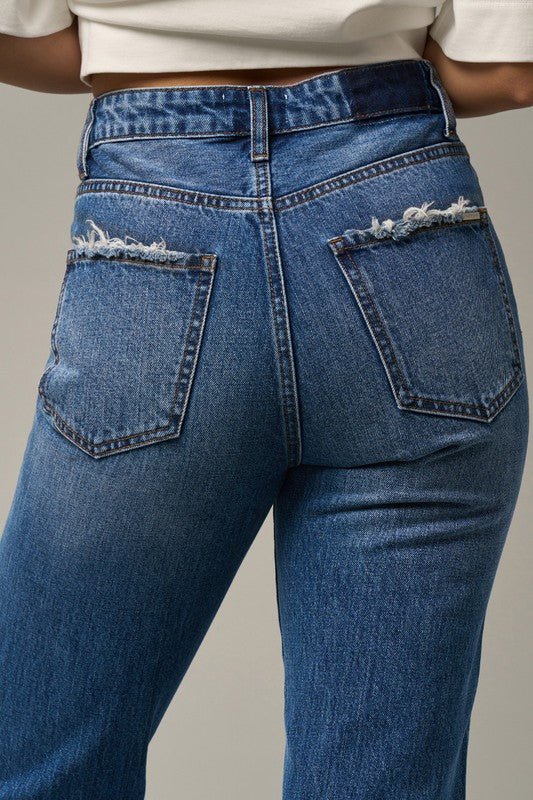 INSANE GENE HIGH RISE STRAIGHT LEG JEANS - Sleekdenim.com
