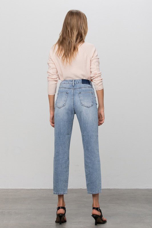 INSANE GENE HIGH RISE STRAIGHT LEG JEANS - Sleekdenim.com