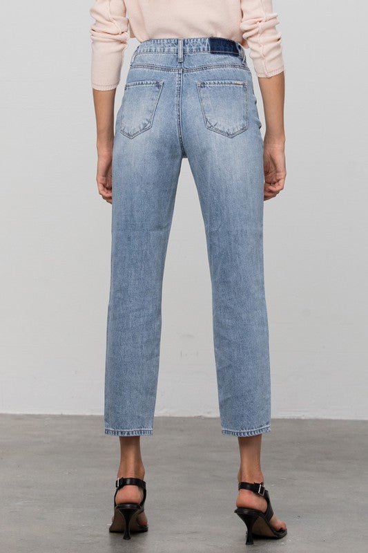 INSANE GENE HIGH RISE STRAIGHT LEG JEANS - Sleekdenim.com