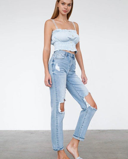 INSANE GENE HIGH WAIST MOM JEANS - Sleekdenim.com