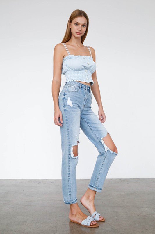 INSANE GENE HIGH WAIST MOM JEANS - Sleekdenim.com