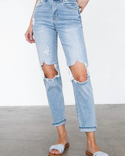 INSANE GENE HIGH WAIST MOM JEANS - Sleekdenim.com