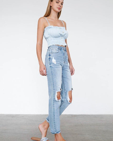 INSANE GENE HIGH WAIST MOM JEANS - Sleekdenim.com