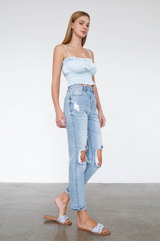 INSANE GENE HIGH WAIST MOM JEANS - Sleekdenim.com