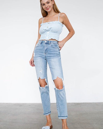 INSANE GENE HIGH WAIST MOM JEANS - Sleekdenim.com