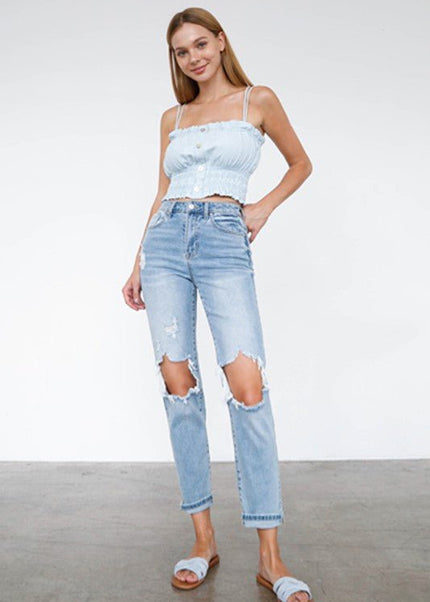 INSANE GENE HIGH WAIST MOM JEANS - Sleekdenim.com