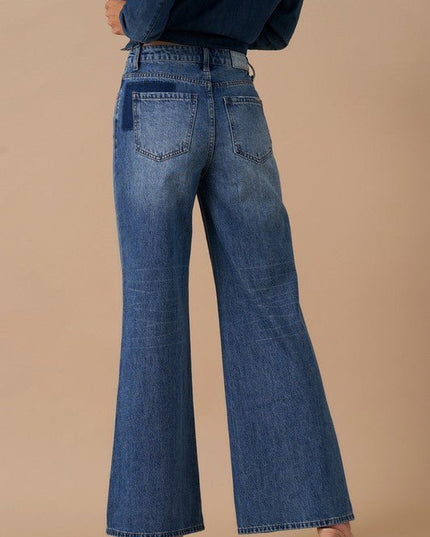 INSANE GENE HIGH WAIST RELAXED WIDE LEG PATCHWORK JEANS - Sleekdenim.com
