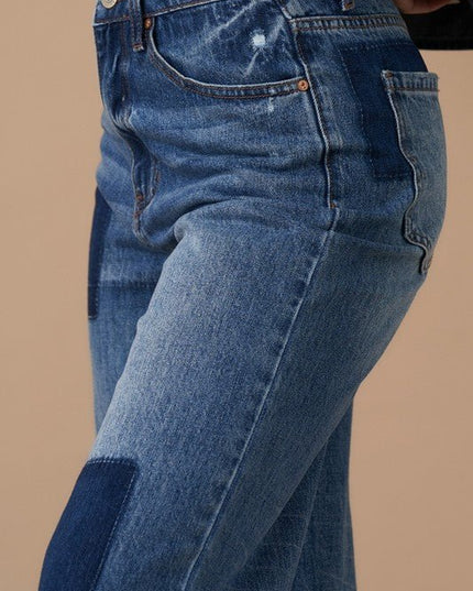 INSANE GENE HIGH WAIST RELAXED WIDE LEG PATCHWORK JEANS - Sleekdenim.com
