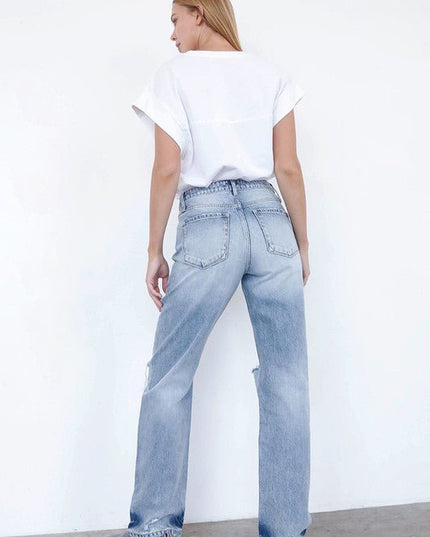 INSANE GENE HIGH WAISTED LOOSE FIT STRAIGHT LEG JEANS - Sleekdenim.com