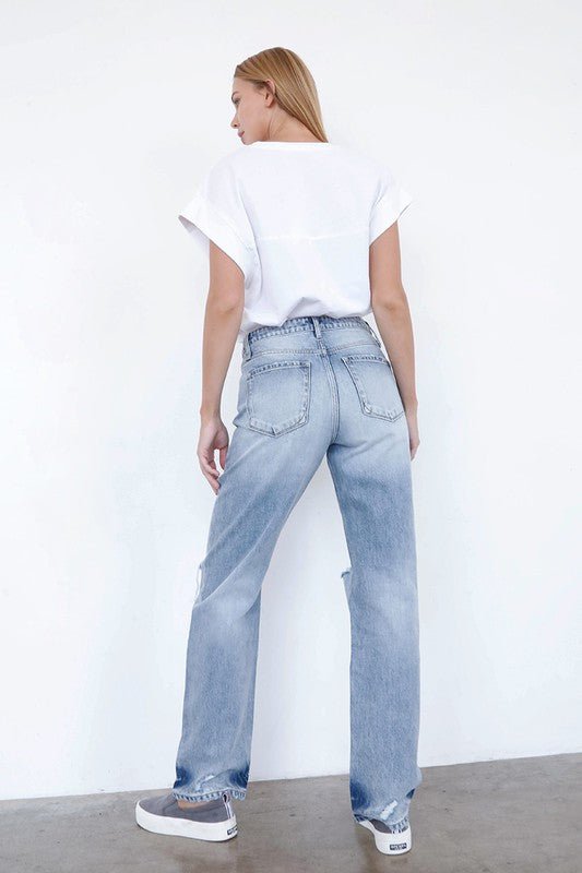 INSANE GENE HIGH WAISTED LOOSE FIT STRAIGHT LEG JEANS - Sleekdenim.com