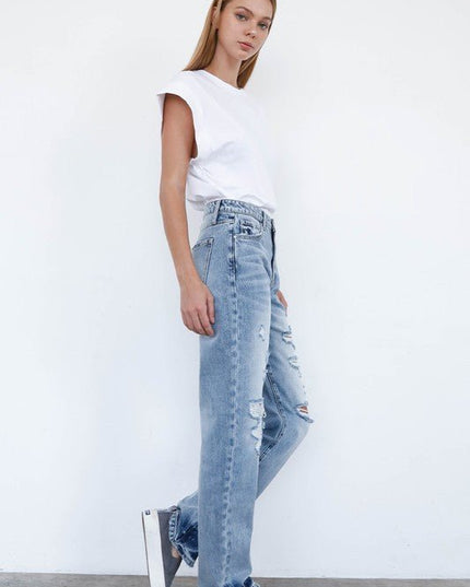 INSANE GENE HIGH WAISTED LOOSE FIT STRAIGHT LEG JEANS - Sleekdenim.com